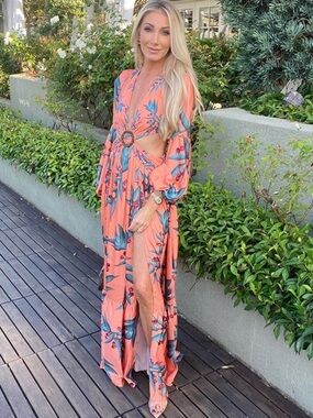PatBO | Dresses | Patbo Tropical Print Halter Maxi Dress | Poshmark